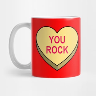 Valentines Candy Heart Yellow You Rock Mug